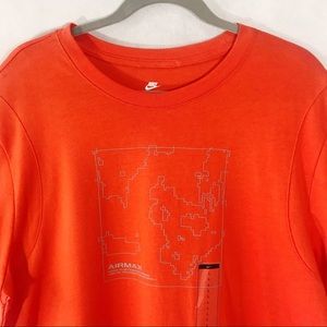 NIKE Airmax T Shirt Orange Short Sleeve Tee Size L